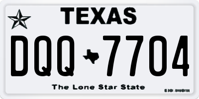 TX license plate DQQ7704