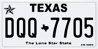TX license plate DQQ7705