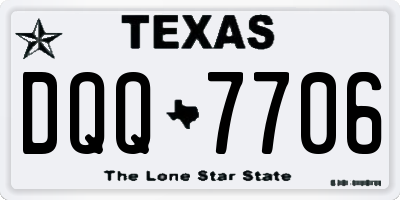 TX license plate DQQ7706