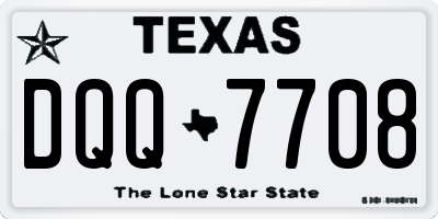 TX license plate DQQ7708