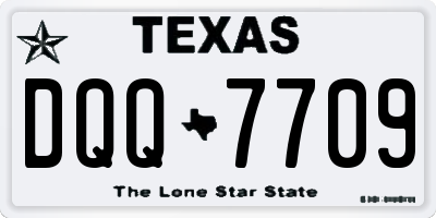 TX license plate DQQ7709
