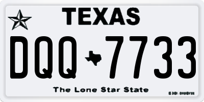TX license plate DQQ7733