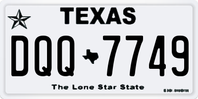 TX license plate DQQ7749