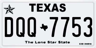 TX license plate DQQ7753