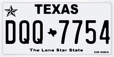 TX license plate DQQ7754