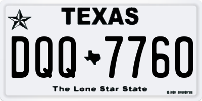 TX license plate DQQ7760