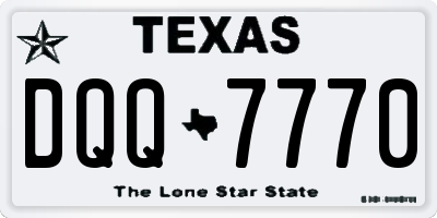 TX license plate DQQ7770