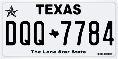 TX license plate DQQ7784