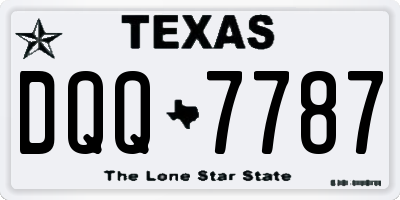 TX license plate DQQ7787
