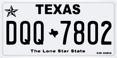 TX license plate DQQ7802