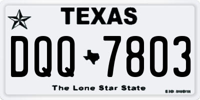 TX license plate DQQ7803