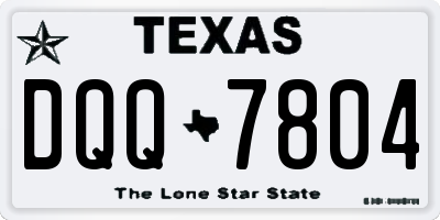 TX license plate DQQ7804