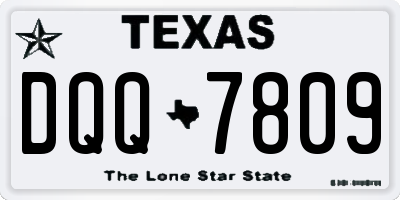 TX license plate DQQ7809