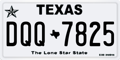 TX license plate DQQ7825