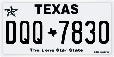 TX license plate DQQ7830