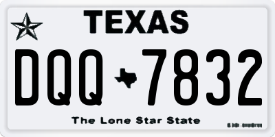 TX license plate DQQ7832