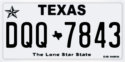 TX license plate DQQ7843