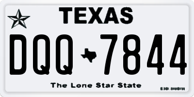 TX license plate DQQ7844