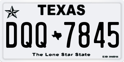 TX license plate DQQ7845
