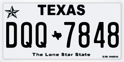 TX license plate DQQ7848