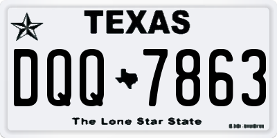 TX license plate DQQ7863