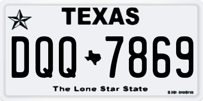 TX license plate DQQ7869