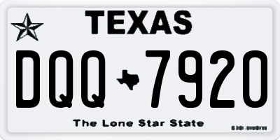 TX license plate DQQ7920