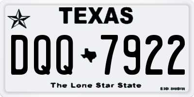 TX license plate DQQ7922
