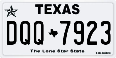 TX license plate DQQ7923
