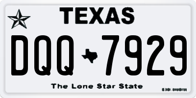 TX license plate DQQ7929