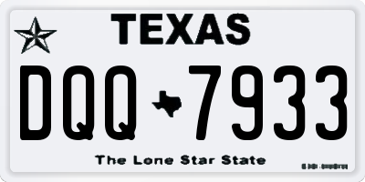 TX license plate DQQ7933