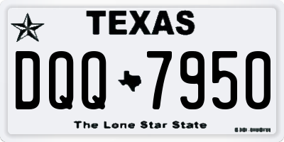 TX license plate DQQ7950