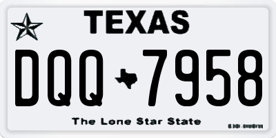 TX license plate DQQ7958