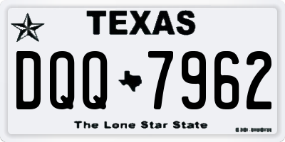 TX license plate DQQ7962