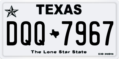 TX license plate DQQ7967