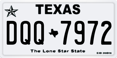 TX license plate DQQ7972