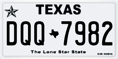 TX license plate DQQ7982