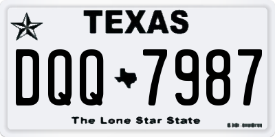 TX license plate DQQ7987