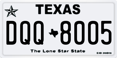 TX license plate DQQ8005
