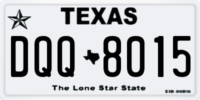 TX license plate DQQ8015