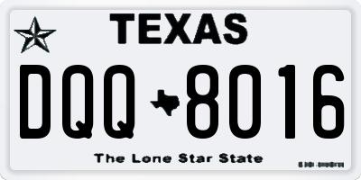 TX license plate DQQ8016