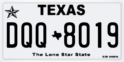 TX license plate DQQ8019