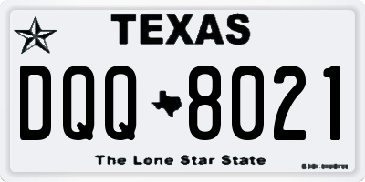 TX license plate DQQ8021