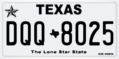 TX license plate DQQ8025