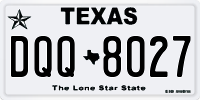 TX license plate DQQ8027