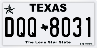 TX license plate DQQ8031