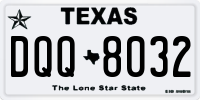 TX license plate DQQ8032