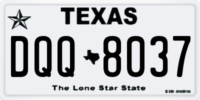 TX license plate DQQ8037