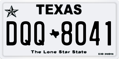 TX license plate DQQ8041