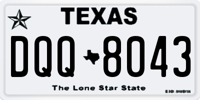 TX license plate DQQ8043